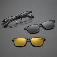 Gavi Acetate Alloy Glasses Frame With Magnetic Sunglasses Clips