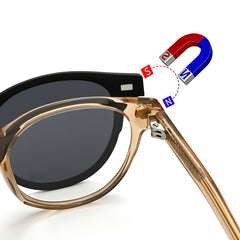 Burton Acetate Alloy Glasses Frame With Magnetic Sunglasses Clips