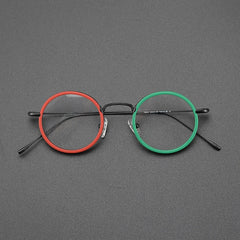 Parson Round Acetate Titanium Glasses Frame