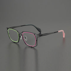 Lamb Colorful Geometric Titanium Glasses Frame