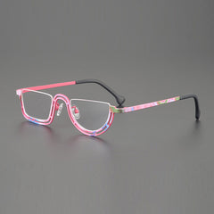 Musetti Retro Semi Titanium Glasses Frame