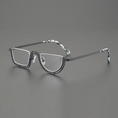 Musetti Retro Semi Titanium Glasses Frame
