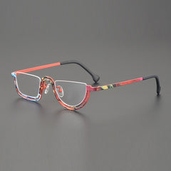 Musetti Retro Semi Titanium Glasses Frame