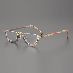 Musetti Retro Semi Titanium Glasses Frame