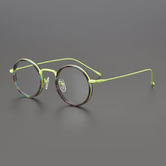 Parson Round Acetate Titanium Glasses Frame