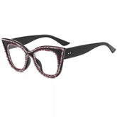 Jesicalin Vintage Rhinesotne Cat Eye Glasses Frame