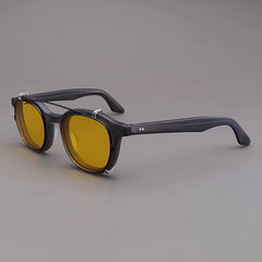Crowe Vintage Acetate Glasses Frame With sunglasses Clips