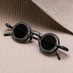 VT Round Titanium Glasses Frame With Magnetic Sunglasses Clips