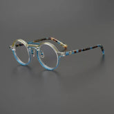 Abudy Vintage Round Acetate Glasses Frame Round Frames Southood Gold Blue