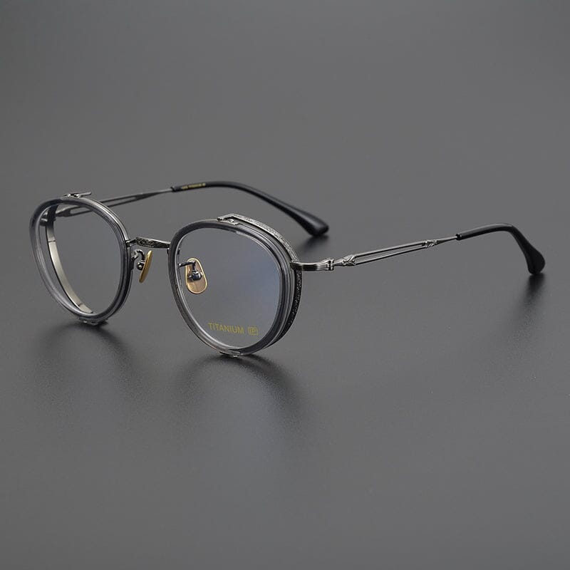 Adler Round Titanium Glasses Frame Round Frames Southood Gun Gray