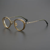 Adler Round Titanium Glasses Frame Round Frames Southood Olive Green Gold