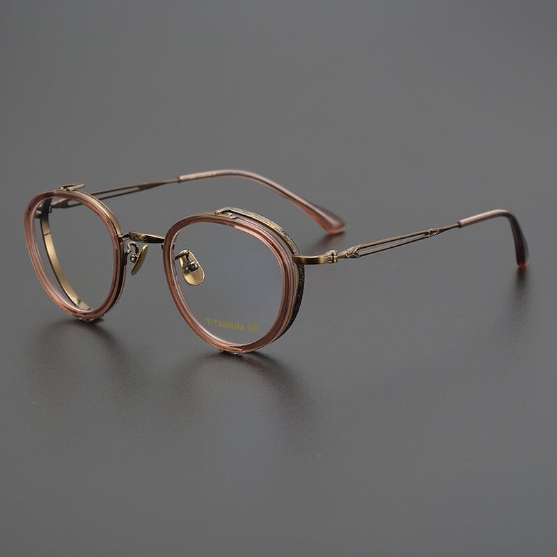 Adler Round Titanium Glasses Frame Round Frames Southood Pink Brown