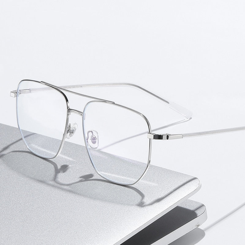 Al Metal Double Bridges Glasses Frame Rectangle Frames Southood