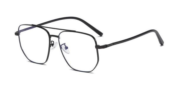 Al Metal Double Bridges Glasses Frame Rectangle Frames Southood black clear