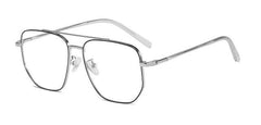 Al Metal Double Bridges Glasses Frame Rectangle Frames Southood black silver clear