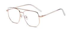 Al Metal Double Bridges Glasses Frame Rectangle Frames Southood rose gold clear