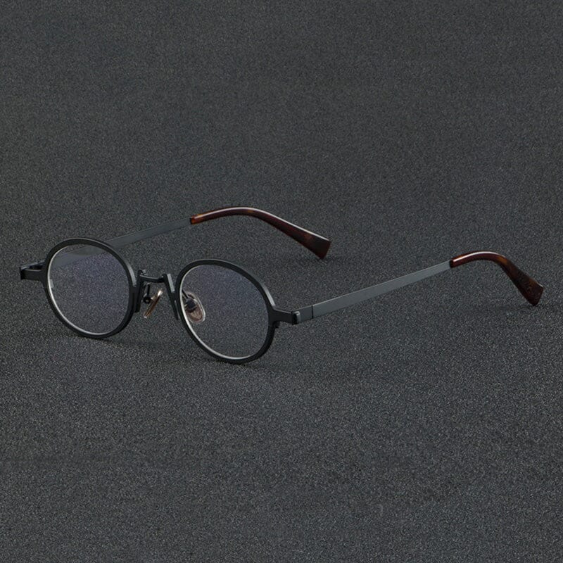 Alden Personality Brand Quality Metal Punk Glasses Frame oval frame Southood black