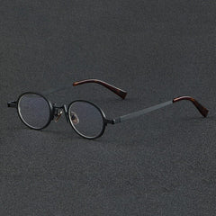 Alden Personality Brand Quality Metal Punk Glasses Frame oval frame Southood black