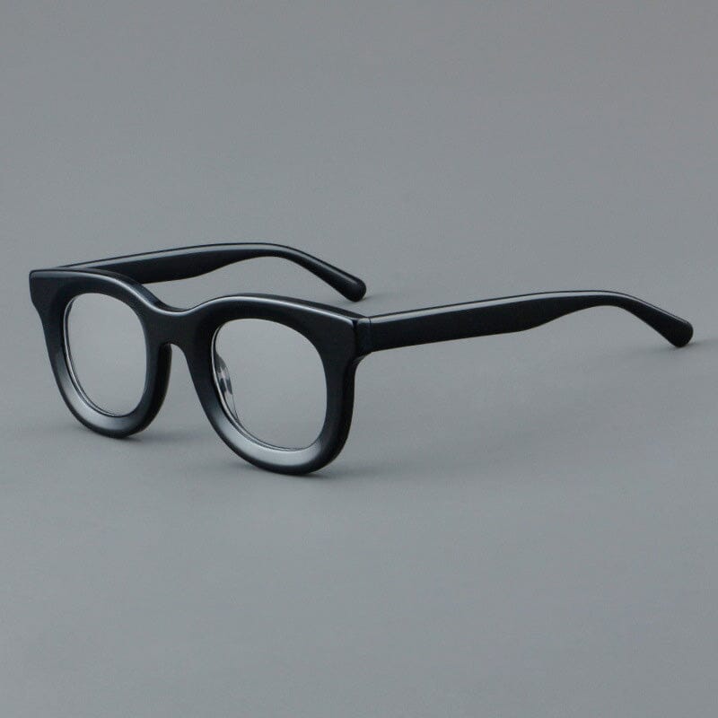 Alison Retro Acetate Glasses Frame Round Frames Southood Black