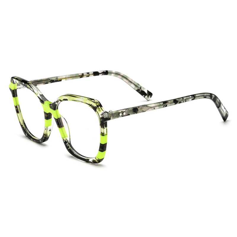 Allyse Acetate Rectangle Glasses Frame Rectangle Frames Southood Green