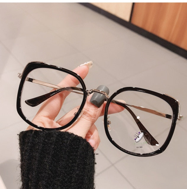 Alva Oversize Square Glasses Frame Rectangle Frames Southood Black