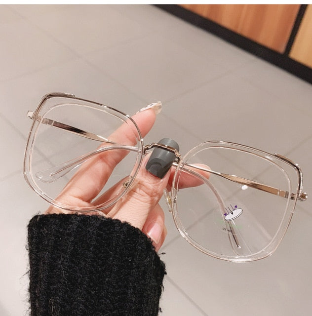 Alva Oversize Square Glasses Frame Rectangle Frames Southood Clear