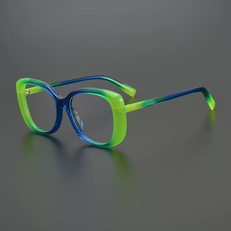 Amjed Vintage Acetate Glasses Frame Geometric Frames Southood Blue Green