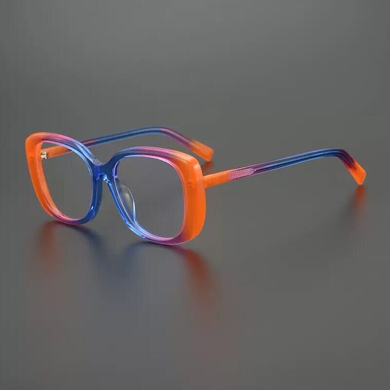 Amjed Vintage Acetate Glasses Frame Geometric Frames Southood Blue Orange