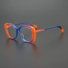 Amjed Vintage Acetate Glasses Frame Geometric Frames Southood Blue Orange