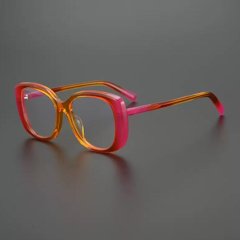 Amjed Vintage Acetate Glasses Frame Geometric Frames Southood Orange Pink