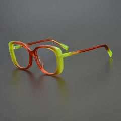Amjed Vintage Acetate Glasses Frame Geometric Frames Southood Red Green