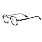 Amos Acetate Retro Square Optical Glasses Frame Rectangle Frames Southood Black clear