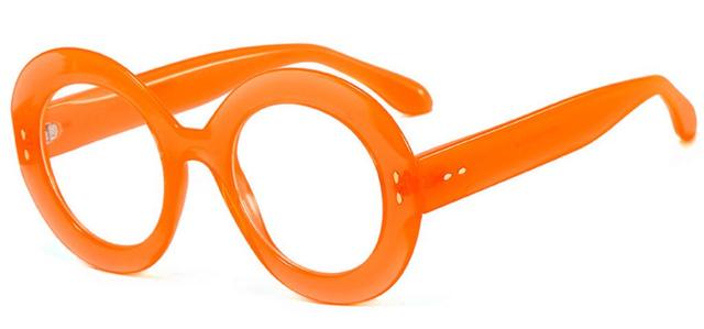 Annabelle Brand Large Round Eyeglasses Frame Round Frames Southood C3 orange clear
