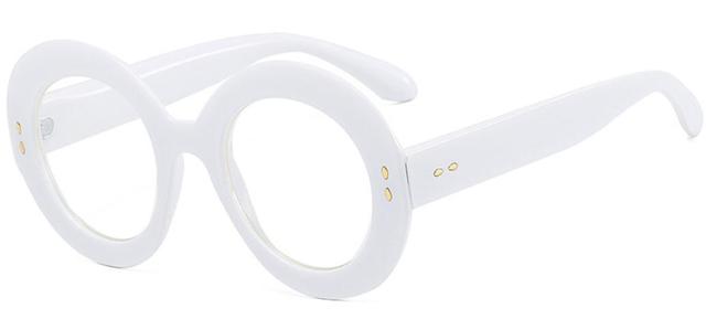 Annabelle Brand Large Round Eyeglasses Frame Round Frames Southood C6 white clear