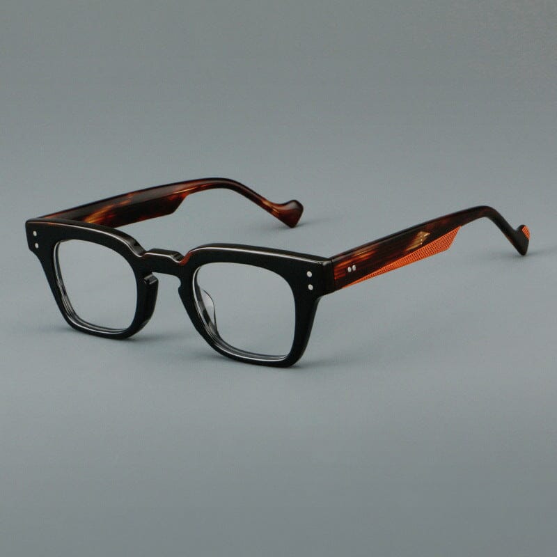 Ansel Vintage Square Acetate Glasses Frame Rectangle Frames Southood Black Brown