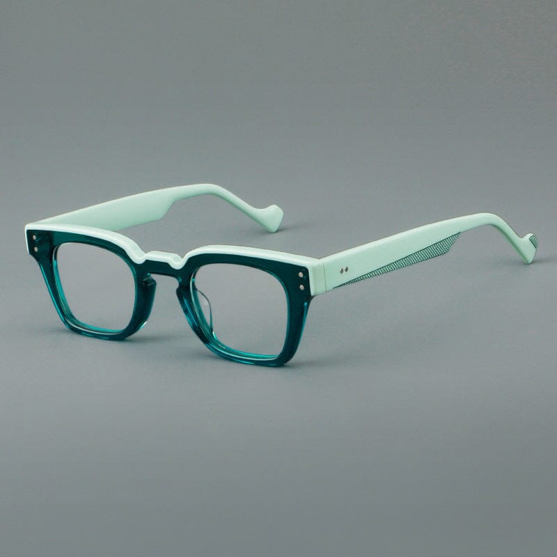 Ansel Vintage Square Acetate Glasses Frame Rectangle Frames Southood Green