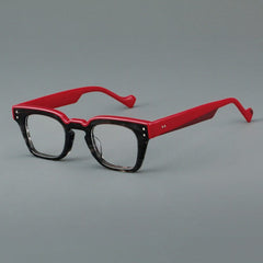 Ansel Vintage Square Acetate Glasses Frame Rectangle Frames Southood Red
