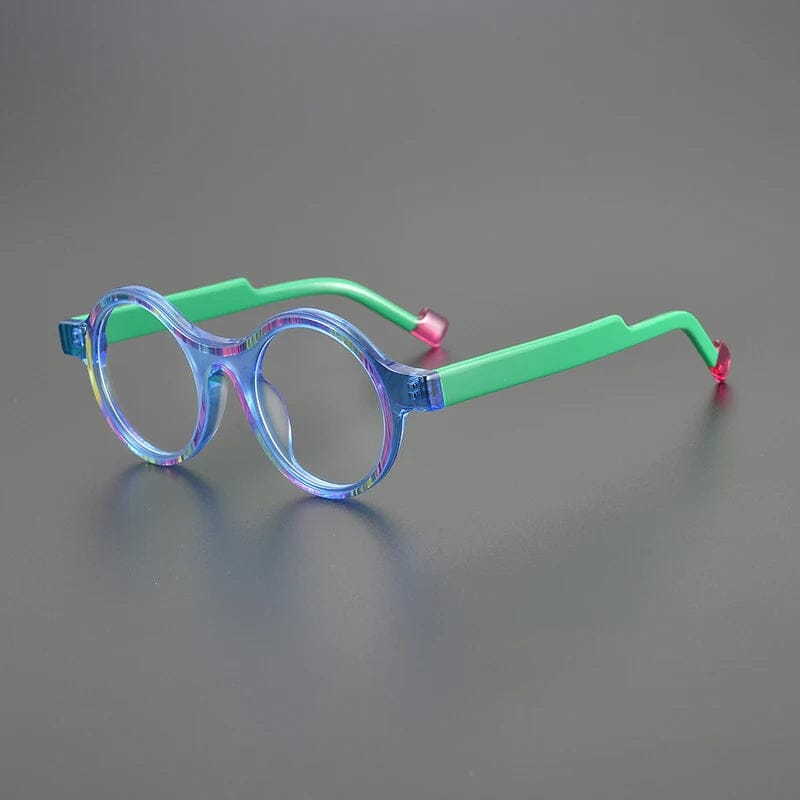 Ansley Retro Round Acetate Glasses Frame Round Frames Southood Blue