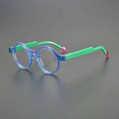 Ansley Retro Round Acetate Glasses Frame Round Frames Southood Blue