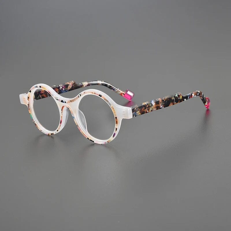 Ansley Retro Round Acetate Glasses Frame Round Frames Southood White