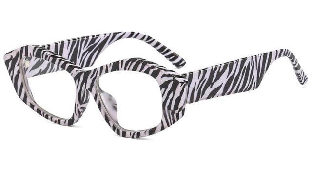 Antonia Zebra Print Glasses Frame Geometric Frames Southood zebra clear