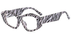 Antonia Zebra Print Glasses Frame Geometric Frames Southood zebra clear