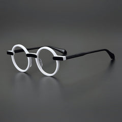 Arlo Retro Round Acetate Eyeglasses Frame Round Frames Southood Black White