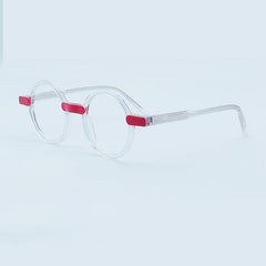 Arlo Retro Round Acetate Eyeglasses Frame Round Frames Southood Clear Pink