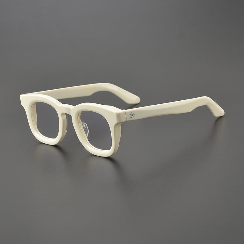 Artur Vintage Thick Acetate Glasses Frame Rectangle Frames Southood White