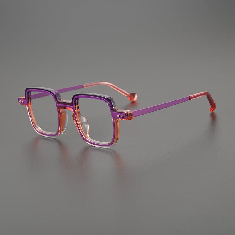 Arwin Retro Acetate Eyeglasses Frame Rectangle Frames Southood Purple Pink