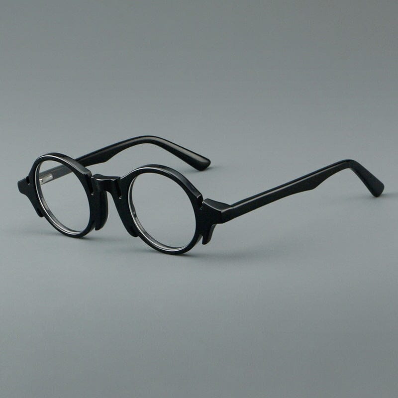 Audun Vintage Round Acetate Frame Round Frames Southood Black