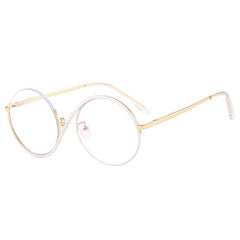 Augustin Round Unique Metal Half Frame Round Frames Southood White