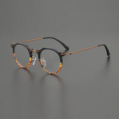 Ava Vintage Round Acetate Glasses Frame Round Frames Southood Black Orange