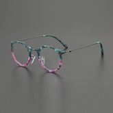 Ava Vintage Round Acetate Glasses Frame Round Frames Southood Green Purple